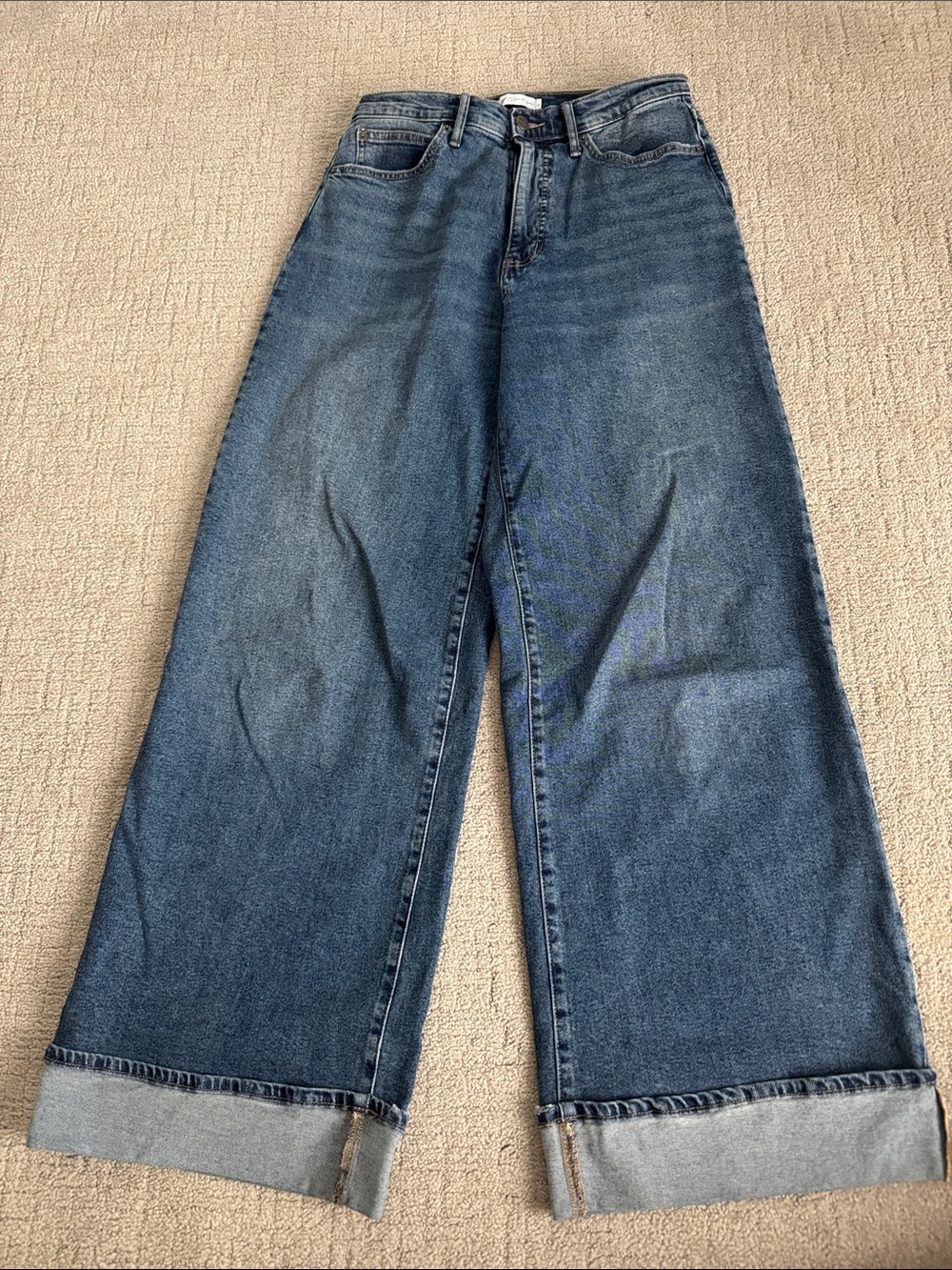 Jessica Simpson Wide-Leg High-Rise Jeans in Blue Wash